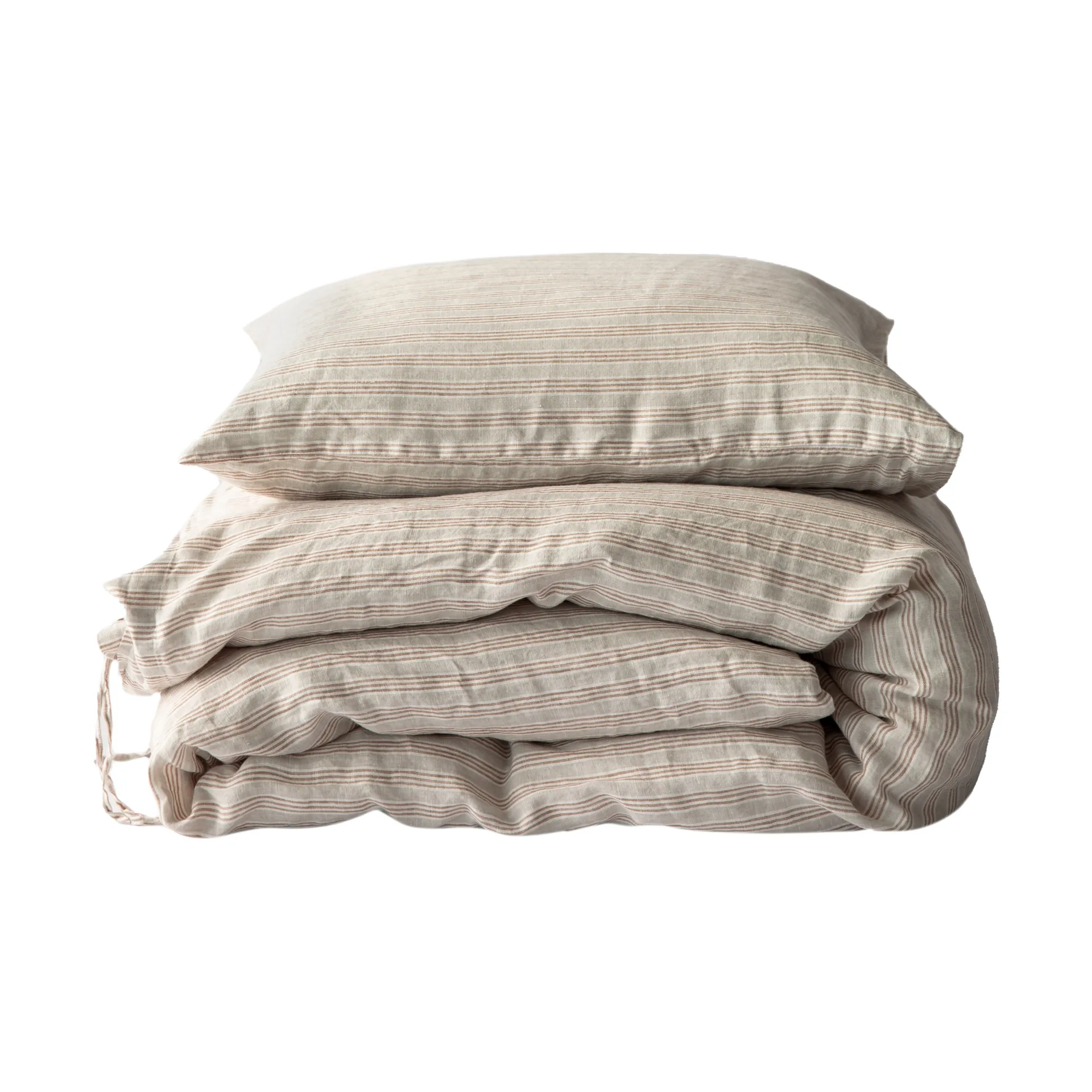 Housse de couette en lin 150x200 cm, Rayure de noisette Tell Me More