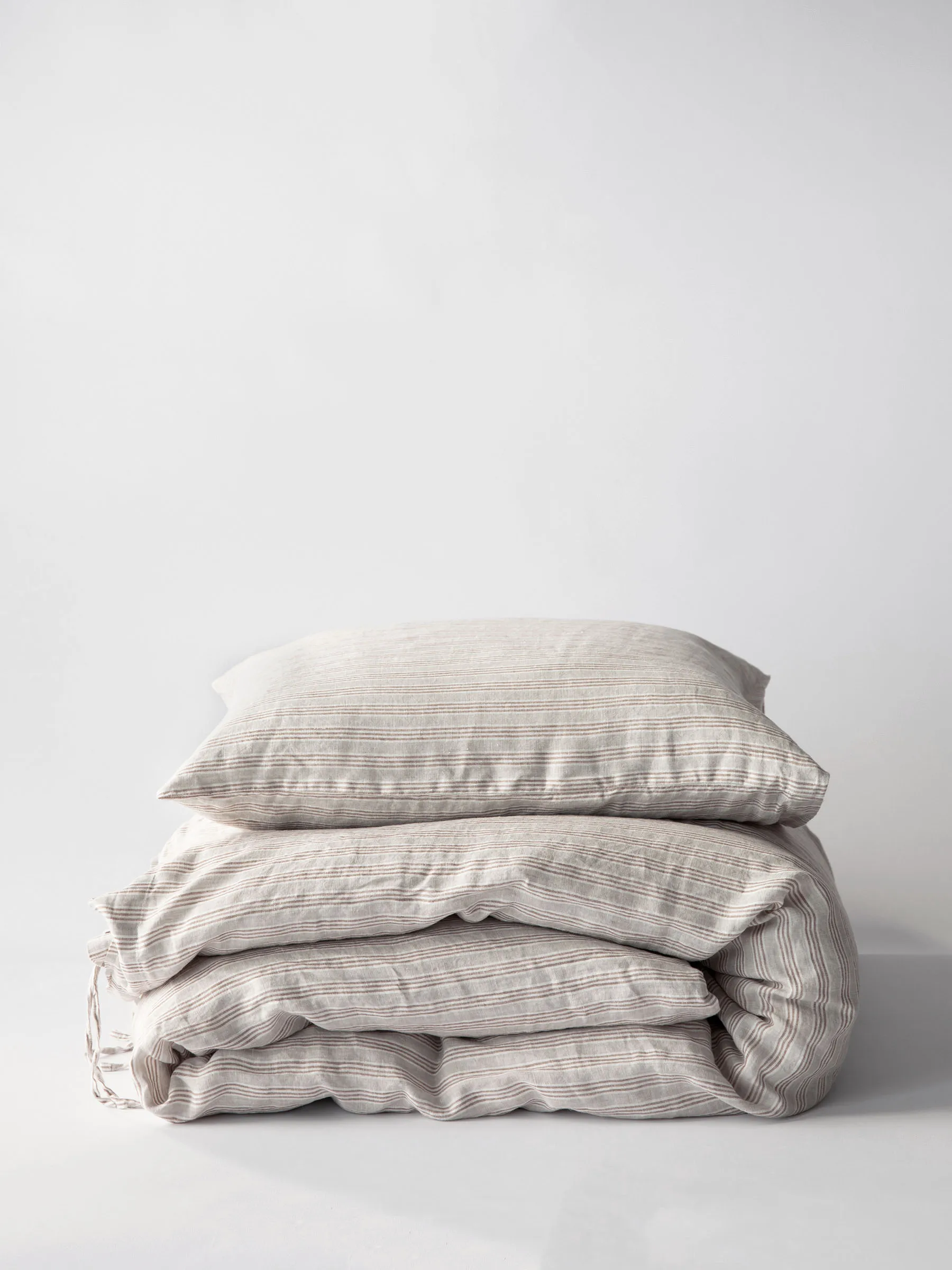 Housse de couette en lin 150x200 cm, Rayure de noisette Tell Me More