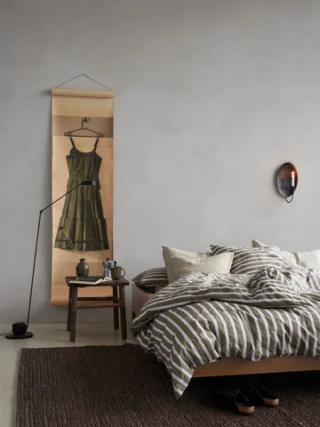 Housse de couette rayée Tell Me More en coton - Olive, 240x220 cm - Tell Me More