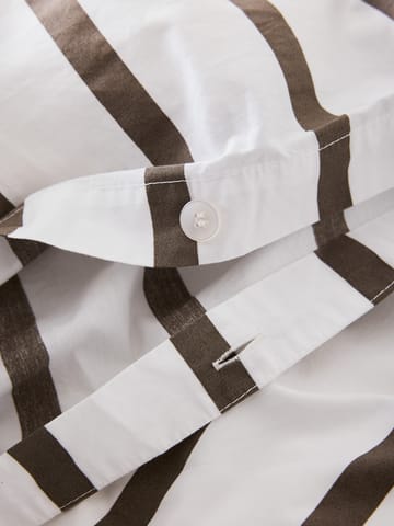 Housse de couette rayée Tell Me More en coton - Taupe, 240x220 cm - Tell Me More
