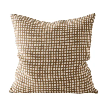 Housse de coussin Edith - Imprimé block marron, 50x50 cm - Tell Me More