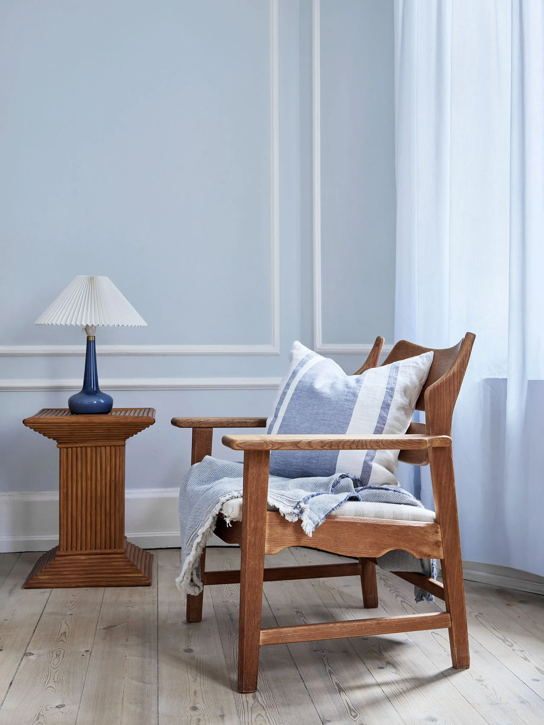 Housse de coussin Jules, Blue stripe, 50x50 cm Tell Me More