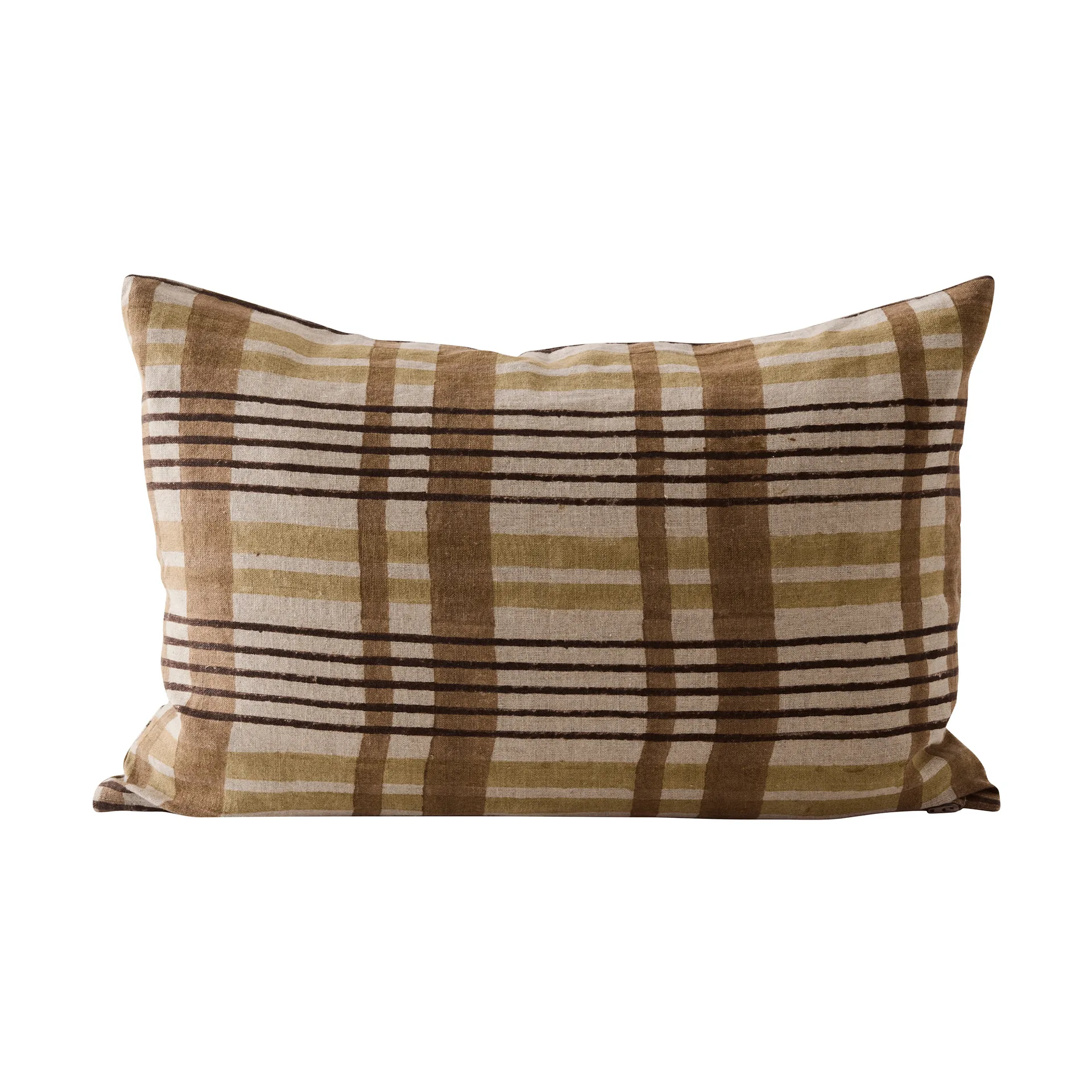 Housse de coussin Nico, Imprimé bloc marron, 40x60 cm Tell Me More