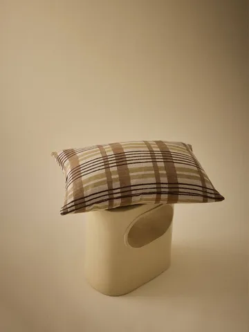 Housse de coussin Nico - Imprimé bloc marron, 40x60 cm - Tell Me More
