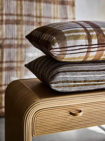 Housse de coussin Nico - Imprimé bloc marron, 40x60 cm - Tell Me More
