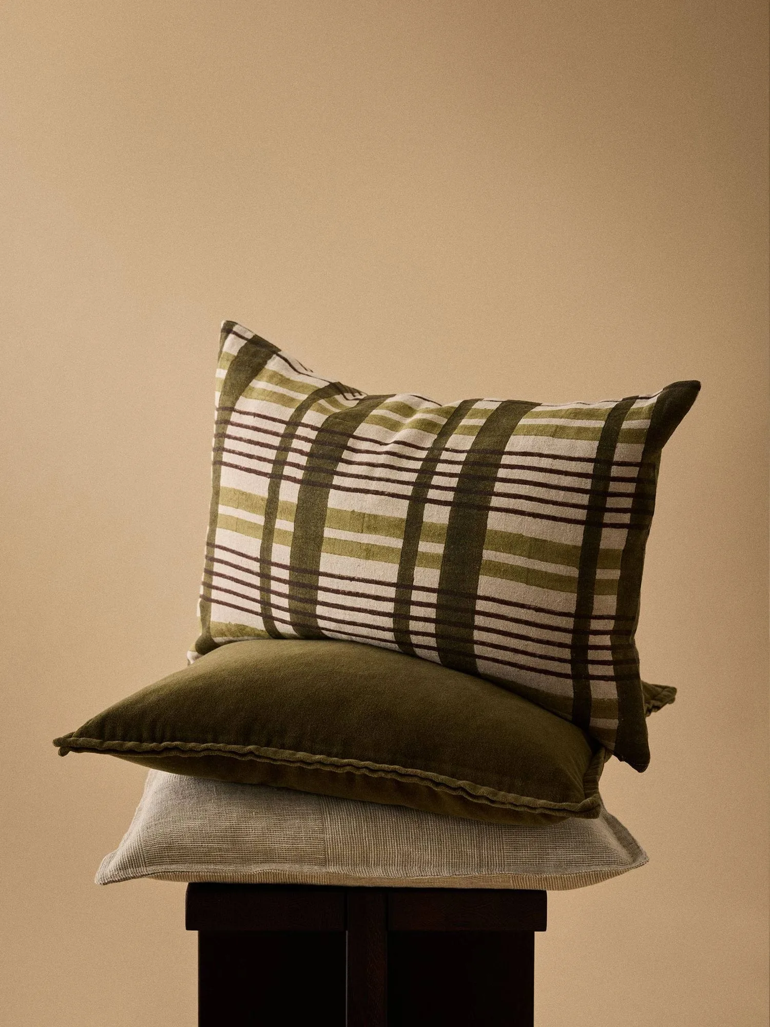 Housse de coussin Nico, Imprimé bloc vert, 40x60 cm Tell Me More