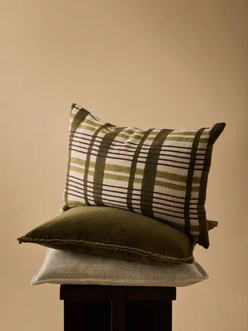 Housse de coussin Nico - Imprimé bloc vert, 40x60 cm - Tell Me More