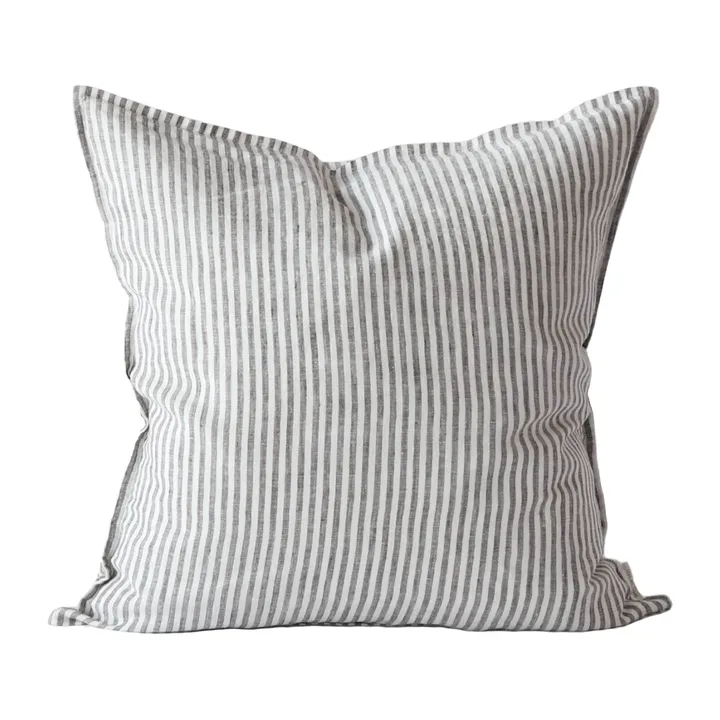 Housse de coussin Washed linen 50x50cm - Grey-white - Tell Me More