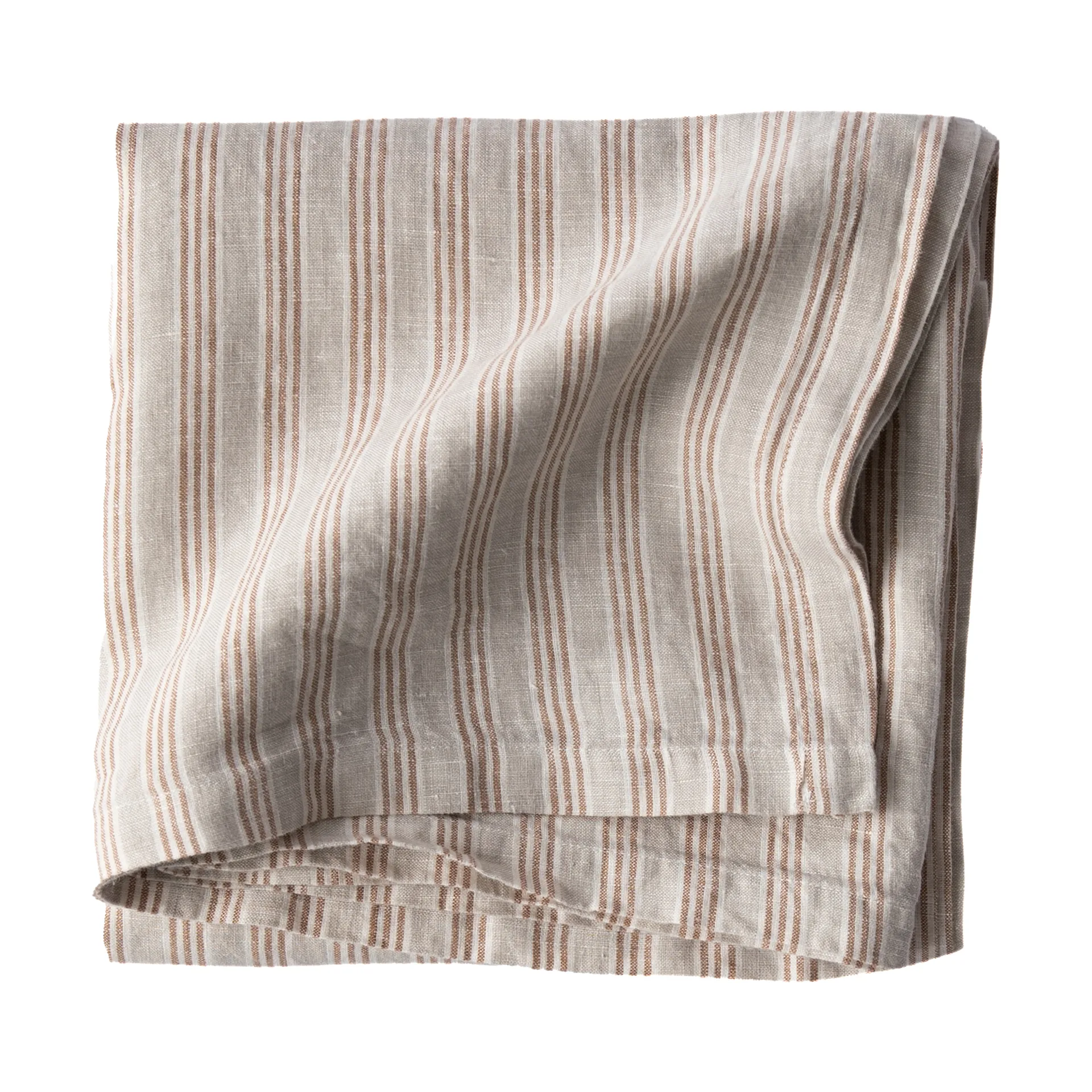 Nappe en lin 175x175 cm, Hazelnut Stripe Tell Me More