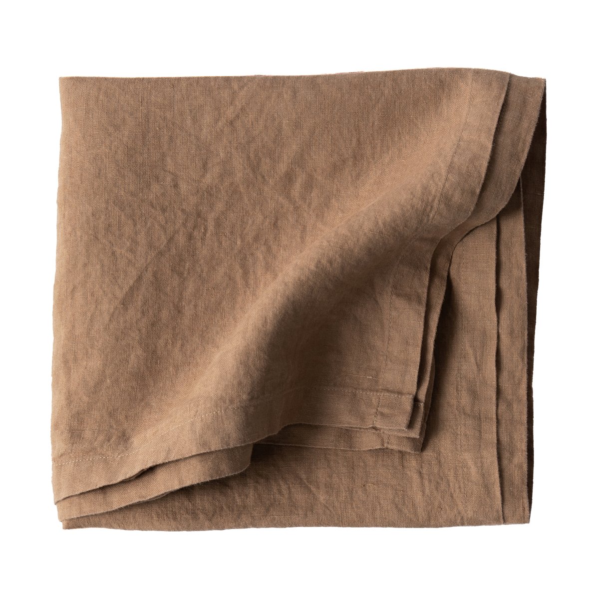 Tell Me More Nappe en lin 175x175 cm Hazelnut | Design Scandinave | Nappes | Marron