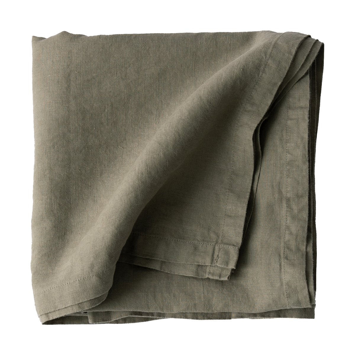 Tell Me More Nappe en lin 175x175 cm Olive | Design Scandinave | Nappes | Vert