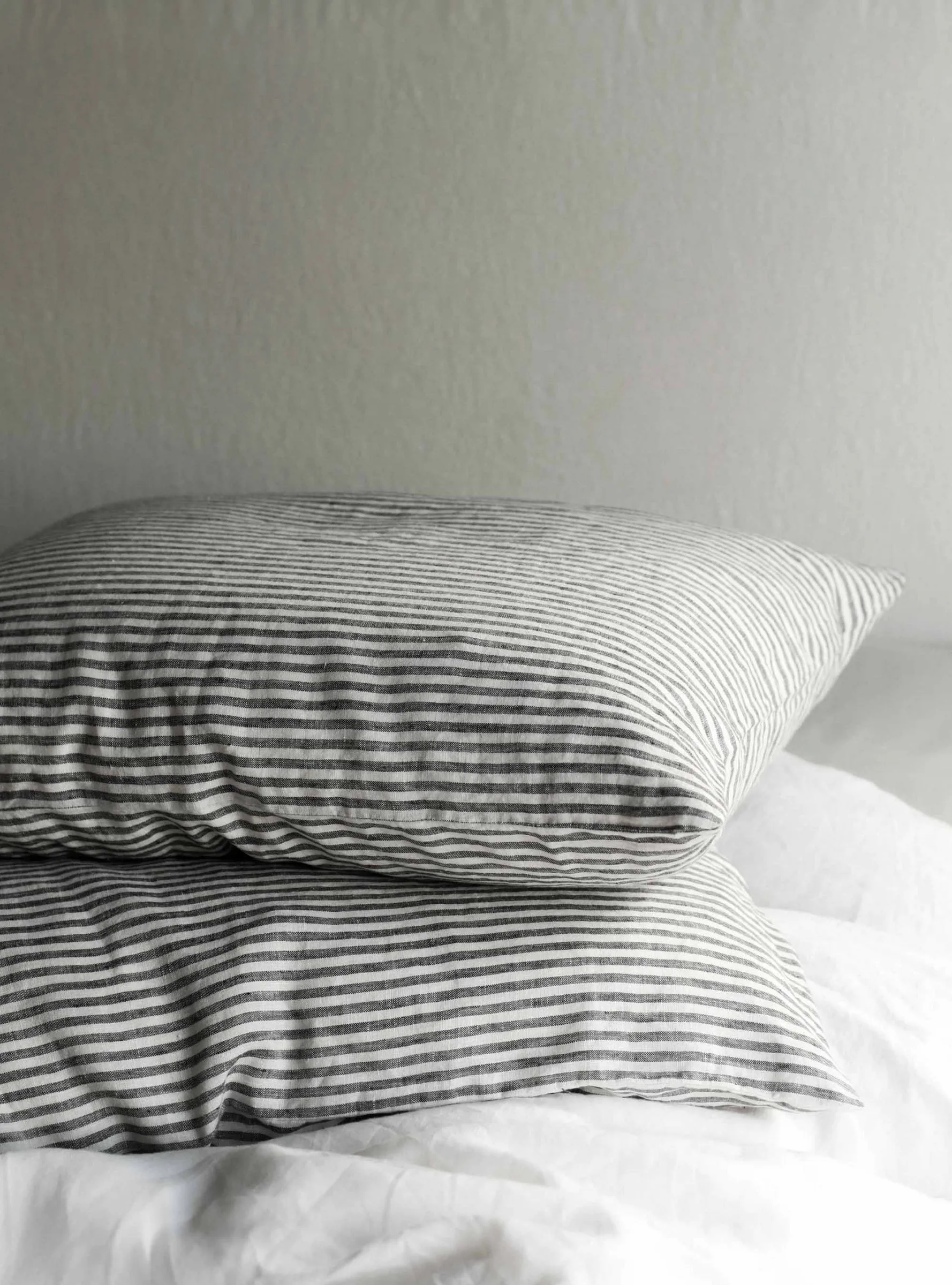 Oreiller Stonewashed linen 50x60 cm Lot de 2, Grey-white Tell Me More