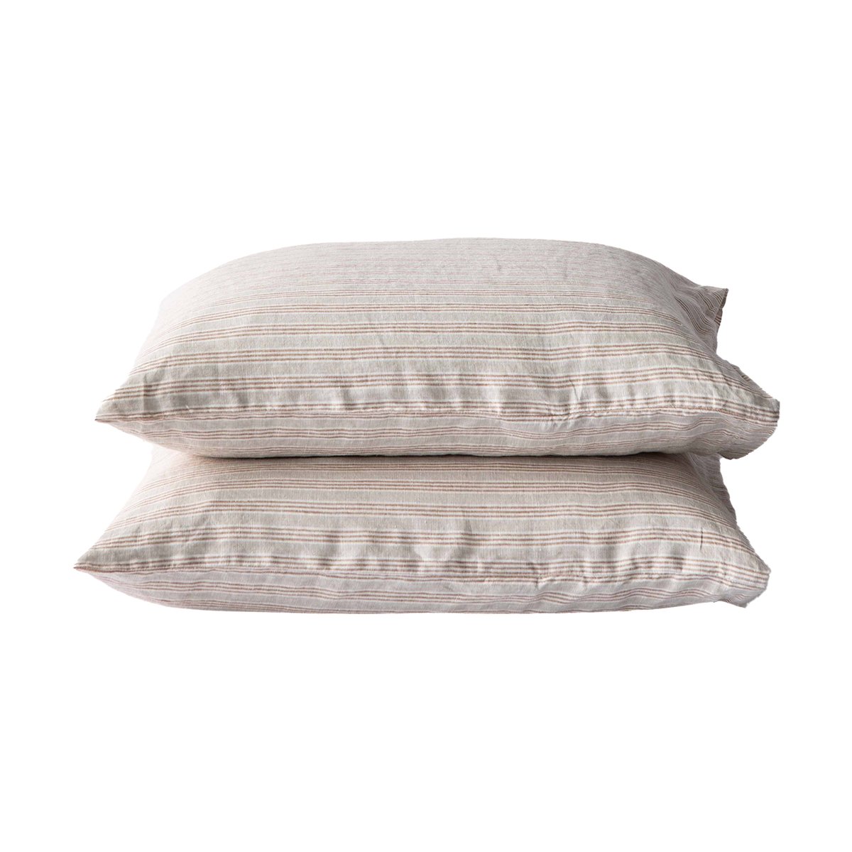 Tell Me More Oreiller Stonewashed linen 50x60 cm Lot de 2 Rayure de noisette