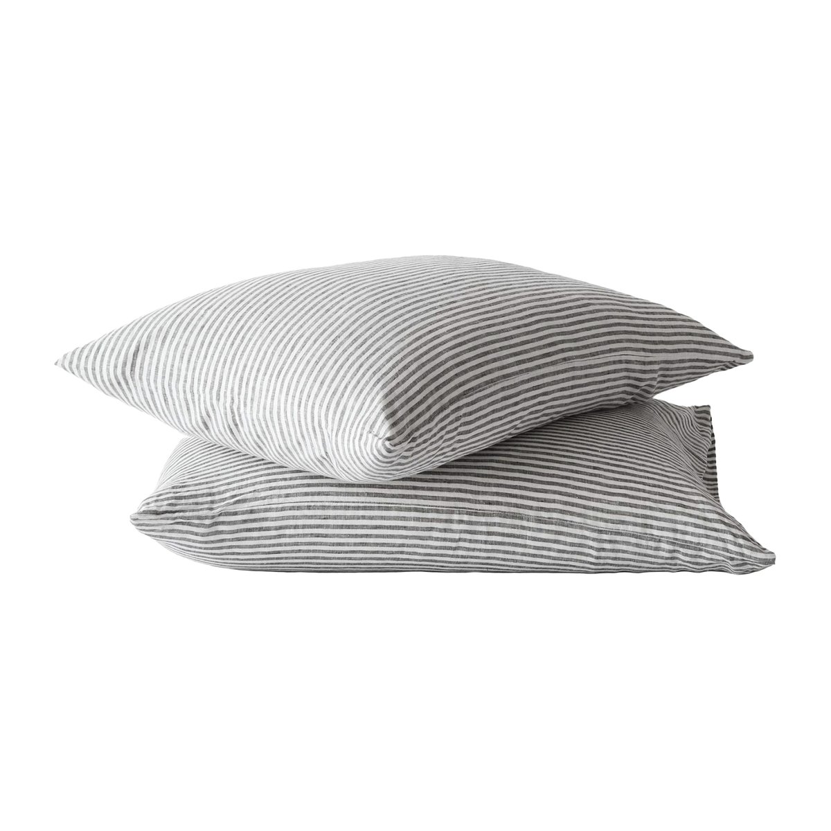 Tell Me More Oreiller Stonewashed linen 50x70 cm Lot de 2 Grey-white