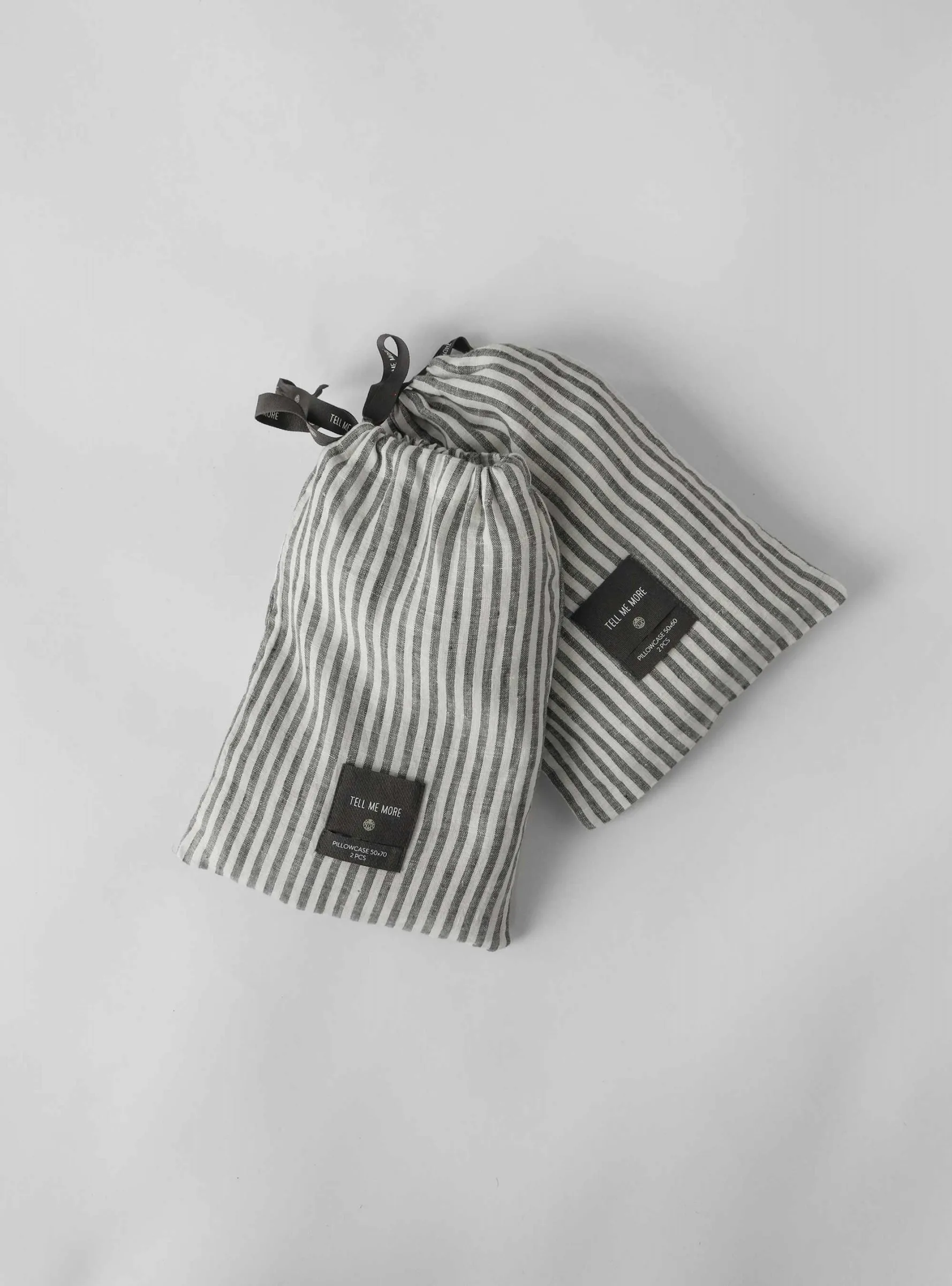 Oreiller Stonewashed linen 50x70 cm Lot de 2, Grey-white Tell Me More