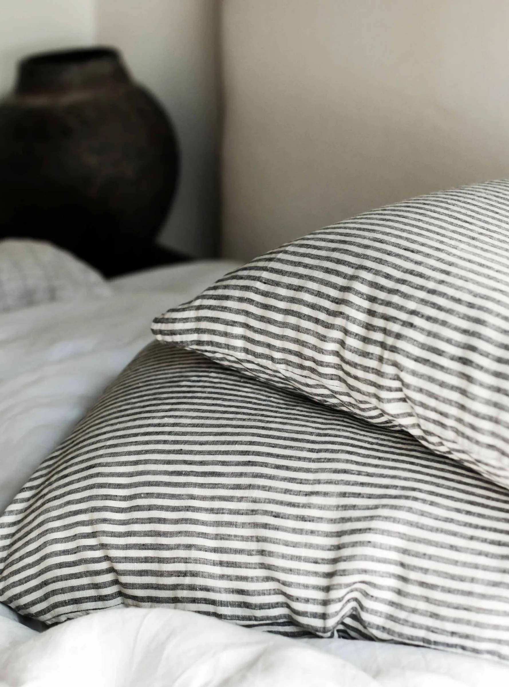 Oreiller Stonewashed linen 50x70 cm Lot de 2, Grey-white Tell Me More