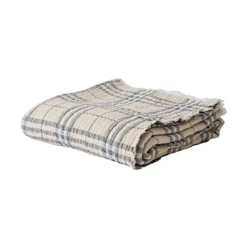 Plaid en coton Milton 140x200 cm - Beige-blanc-gris foncé - Tell Me More