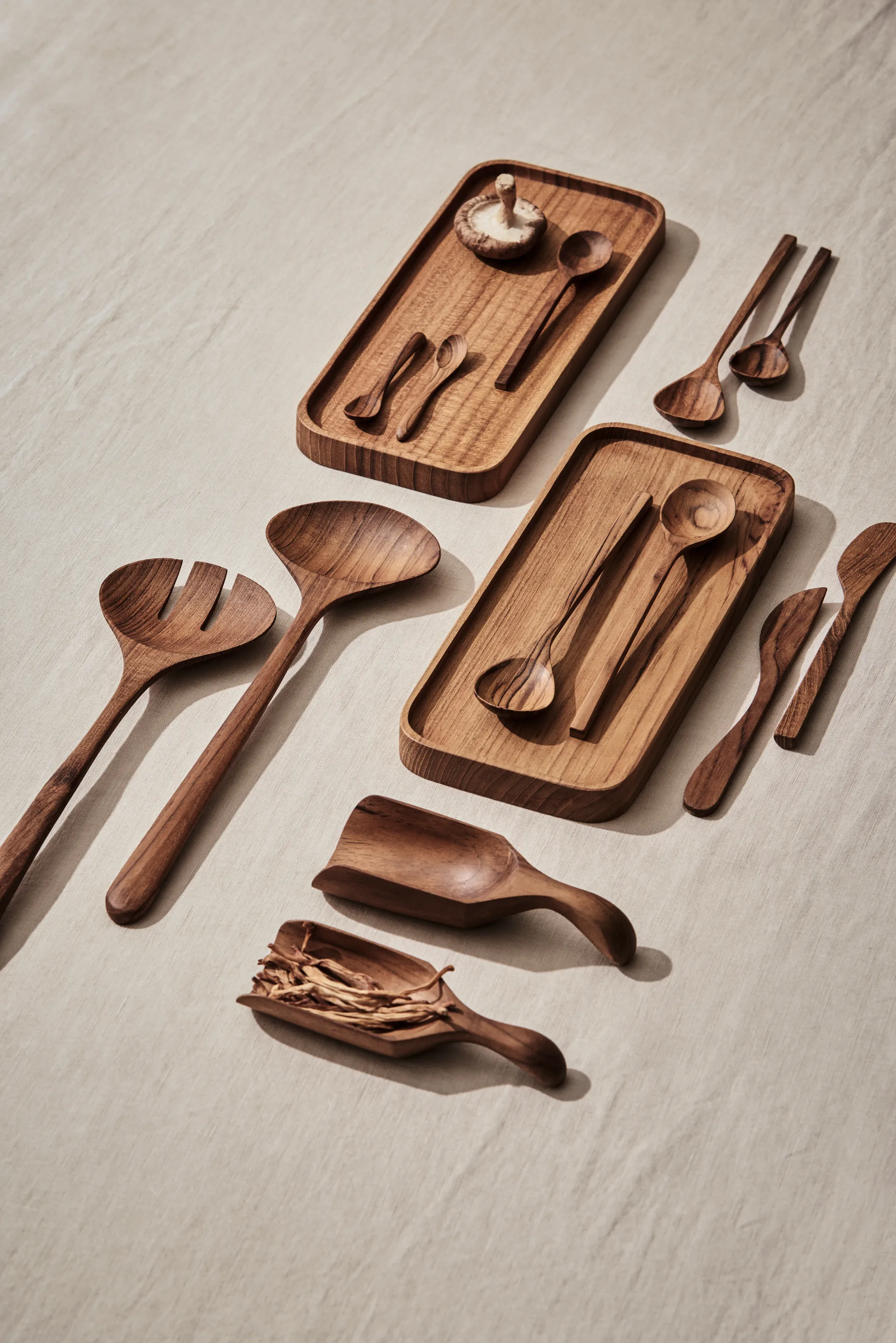 Plateau de service Teak 12,5x27,5 cm, Marron Tell Me More