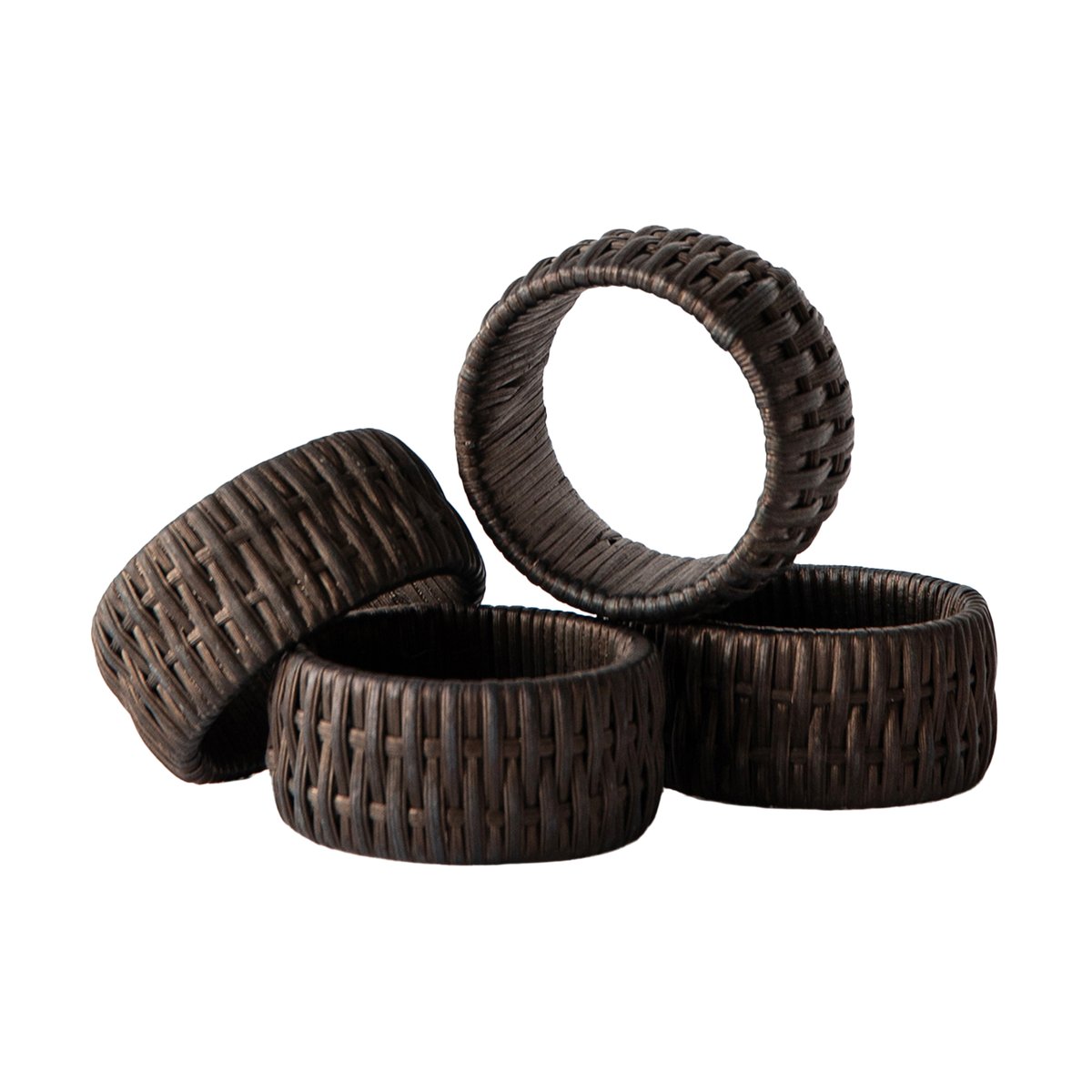 Tell Me More Ronds de serviette Mila, Lot de 5 Brun