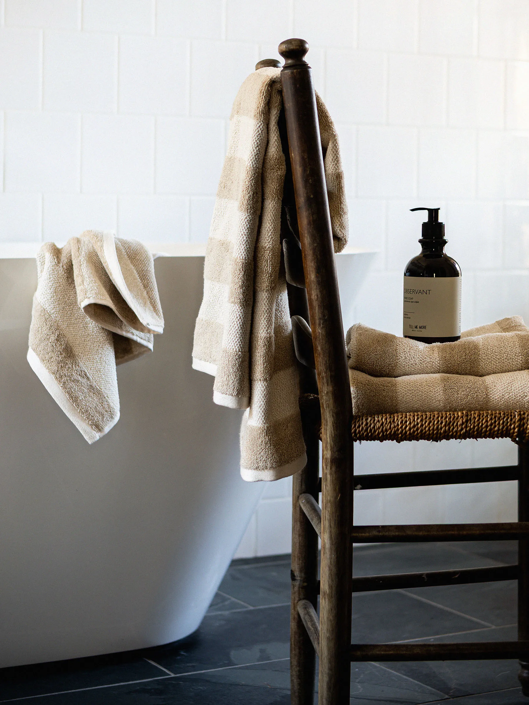 Serviette de bain Cleo 70x140 cm, Beige Tell Me More
