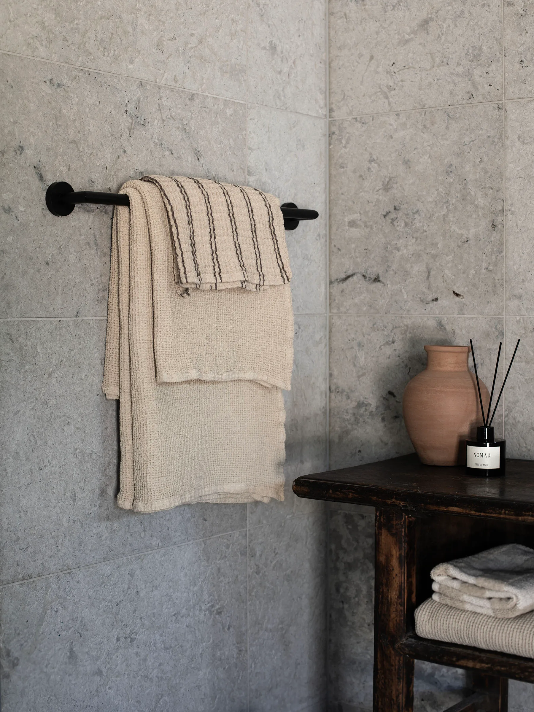 Serviette de bain Nella 70x140 cm, Beige Tell Me More