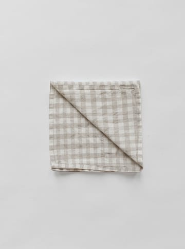 Serviette de table en lin à carreaux Gingham 45x45 cm - Naturel - Tell Me More