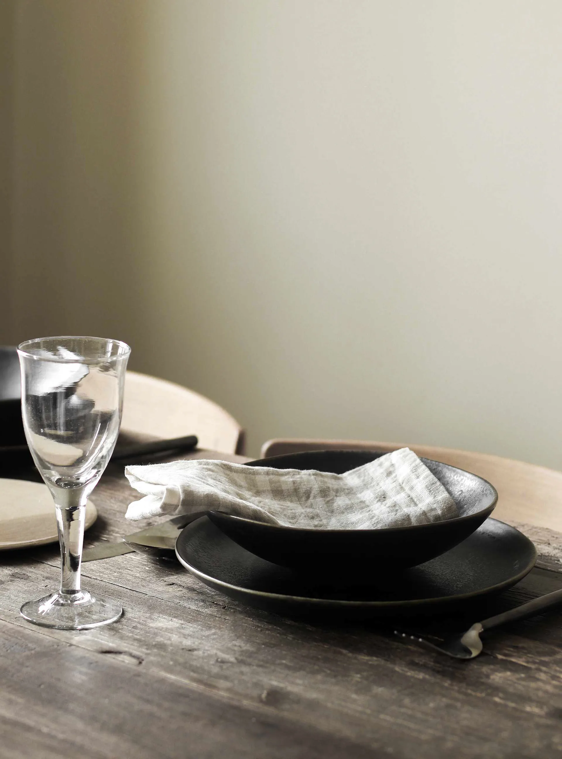 Serviette de table en lin à carreaux Gingham 45x45 cm, Naturel Tell Me More