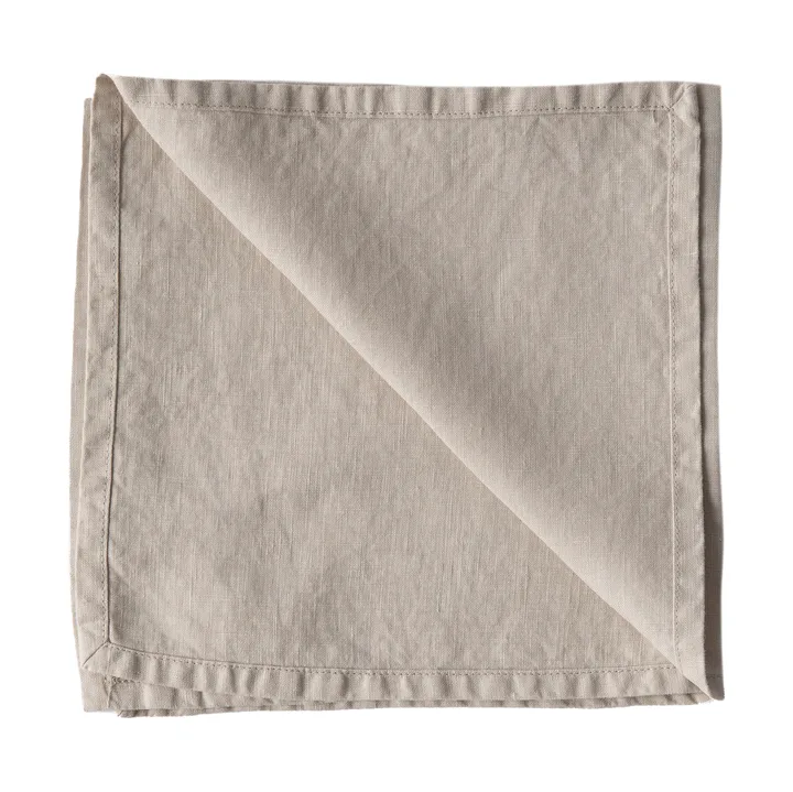 Serviette de table Washed linen - Gris chaud - Tell Me More