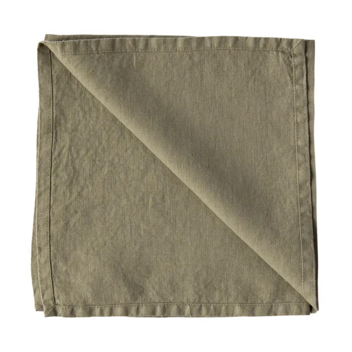 Serviette de table Washed linen - Olive - Tell Me More