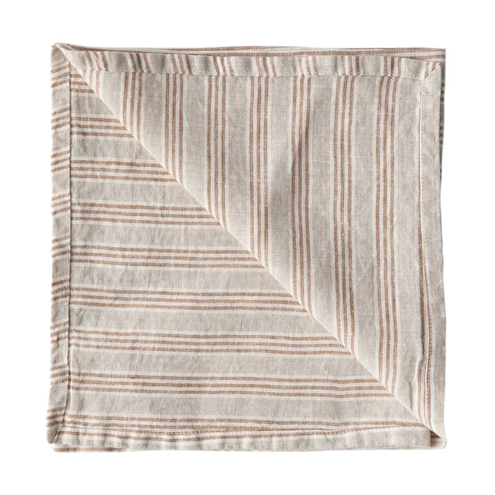 Serviette de table Washed linen - Rayure de noisette - Tell Me More