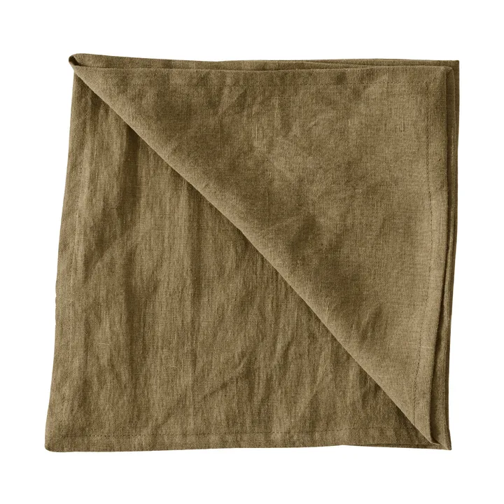 Serviette de table Washed linen - Vert olive foncé - Tell Me More
