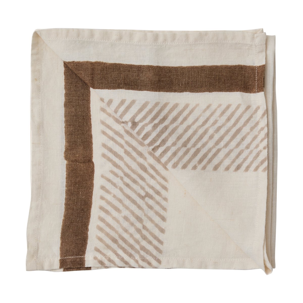 Tell Me More Serviette Ella 50x50 cm Marron | Design Scandinave | Serviettes en lin & en coton | Marron