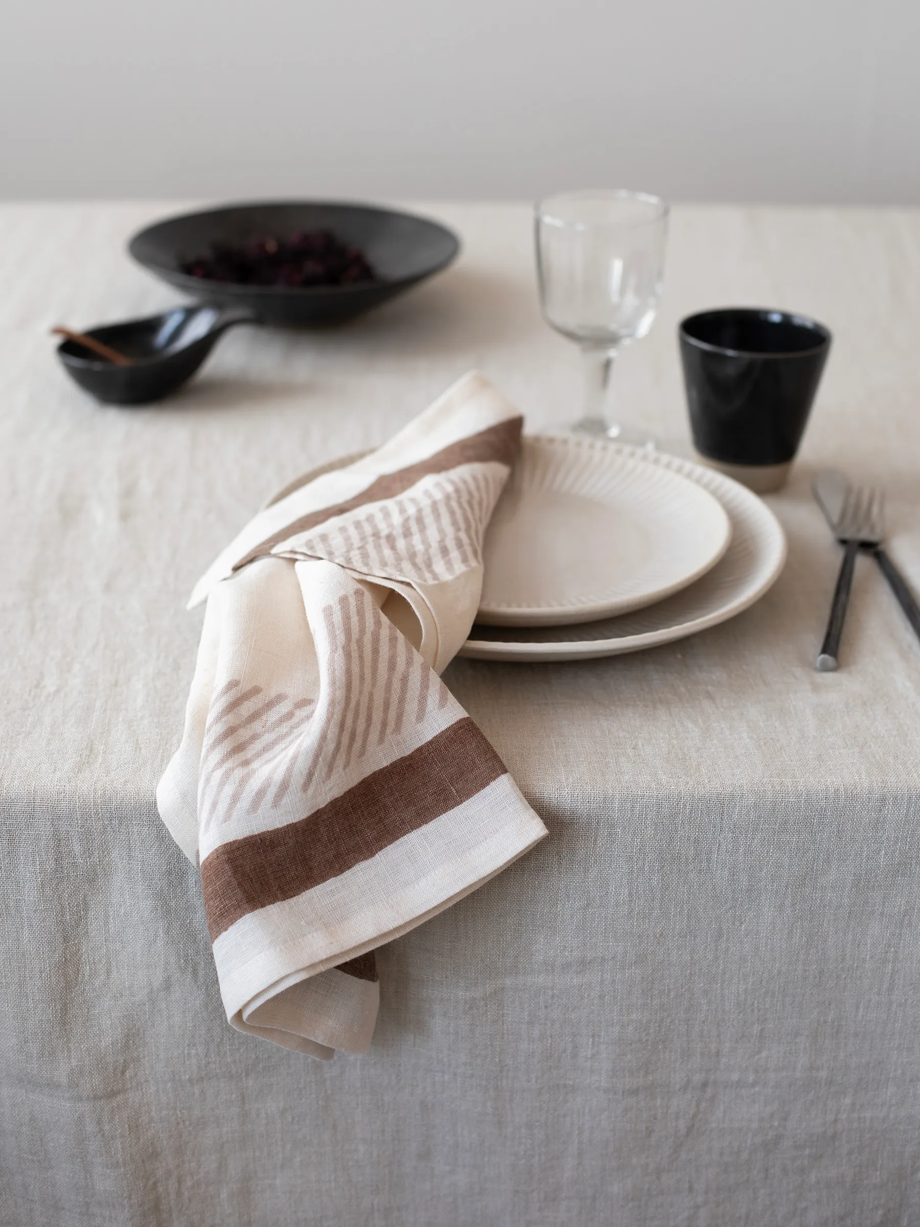 Serviette Ella 50x50 cm, Marron Tell Me More