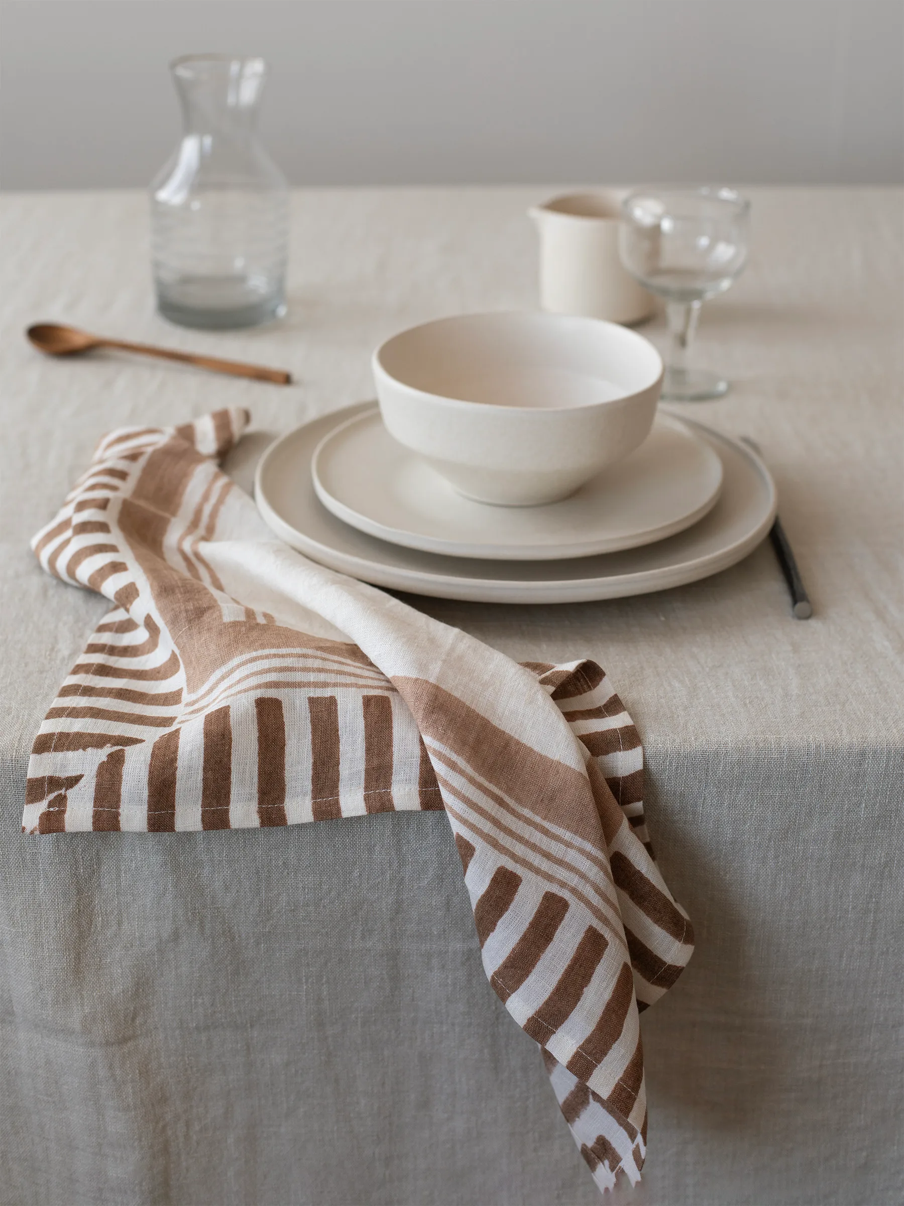 Serviette Ella 50x50 cm, Noisette Tell Me More