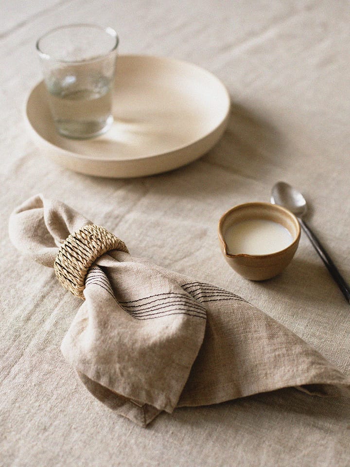 Serviette en lin Livia 45x45 cm, Beige Tell Me More