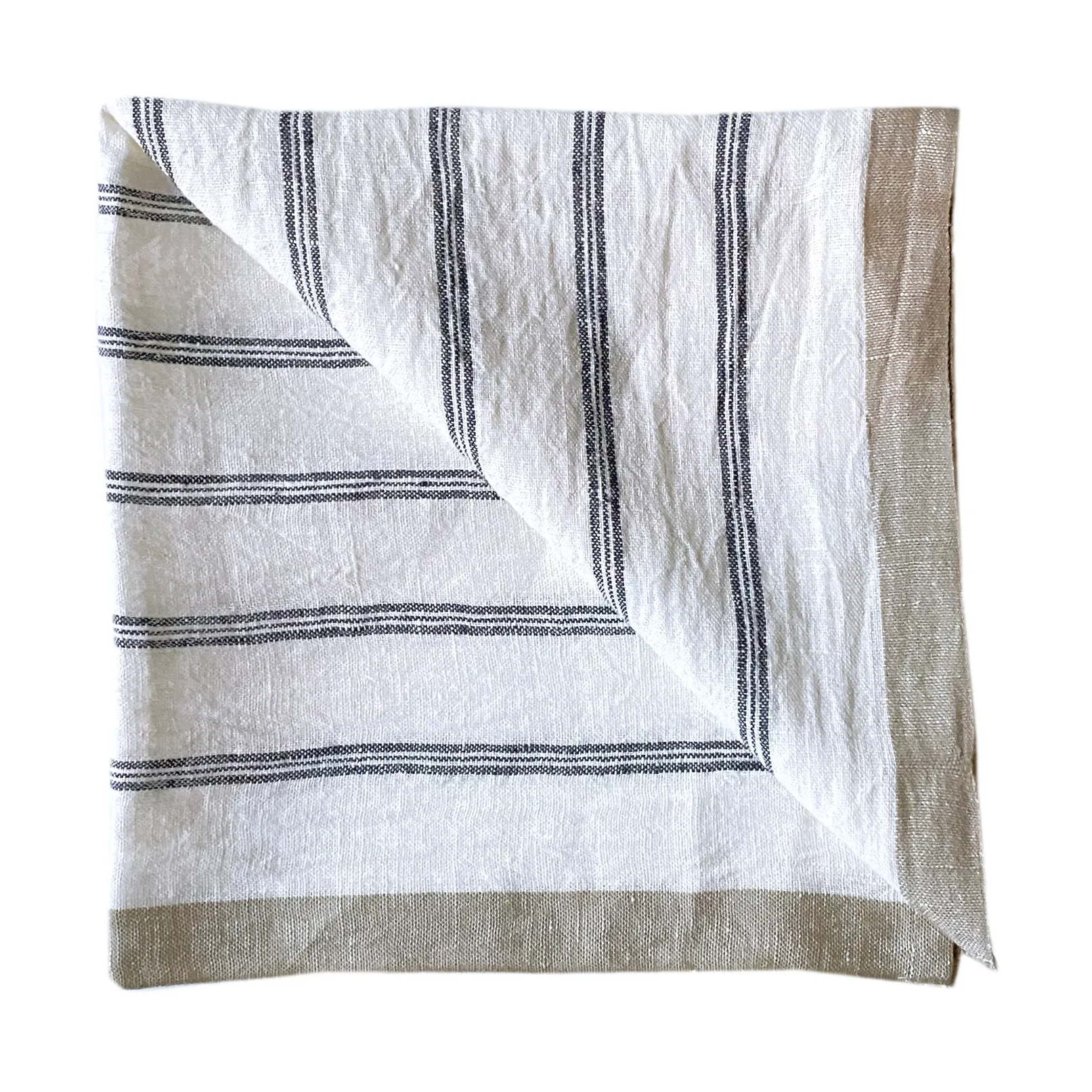 Serviette en lin Maya 50x50 cm, Navy Stripe Tell Me More