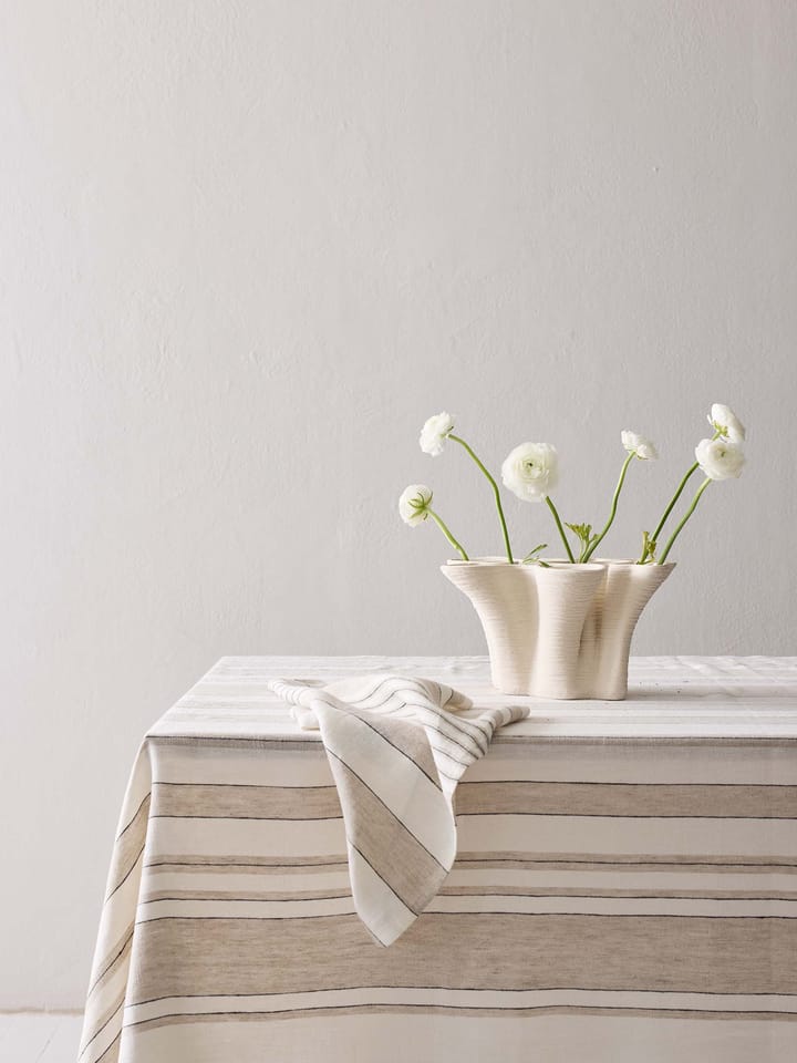 Serviette en lin Noah 50x50 cm, Beige stripe Tell Me More