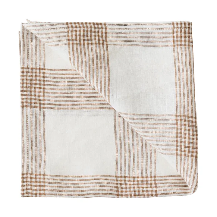 Serviette en tissu Odette - Brown, 45x45 cm - Tell Me More
