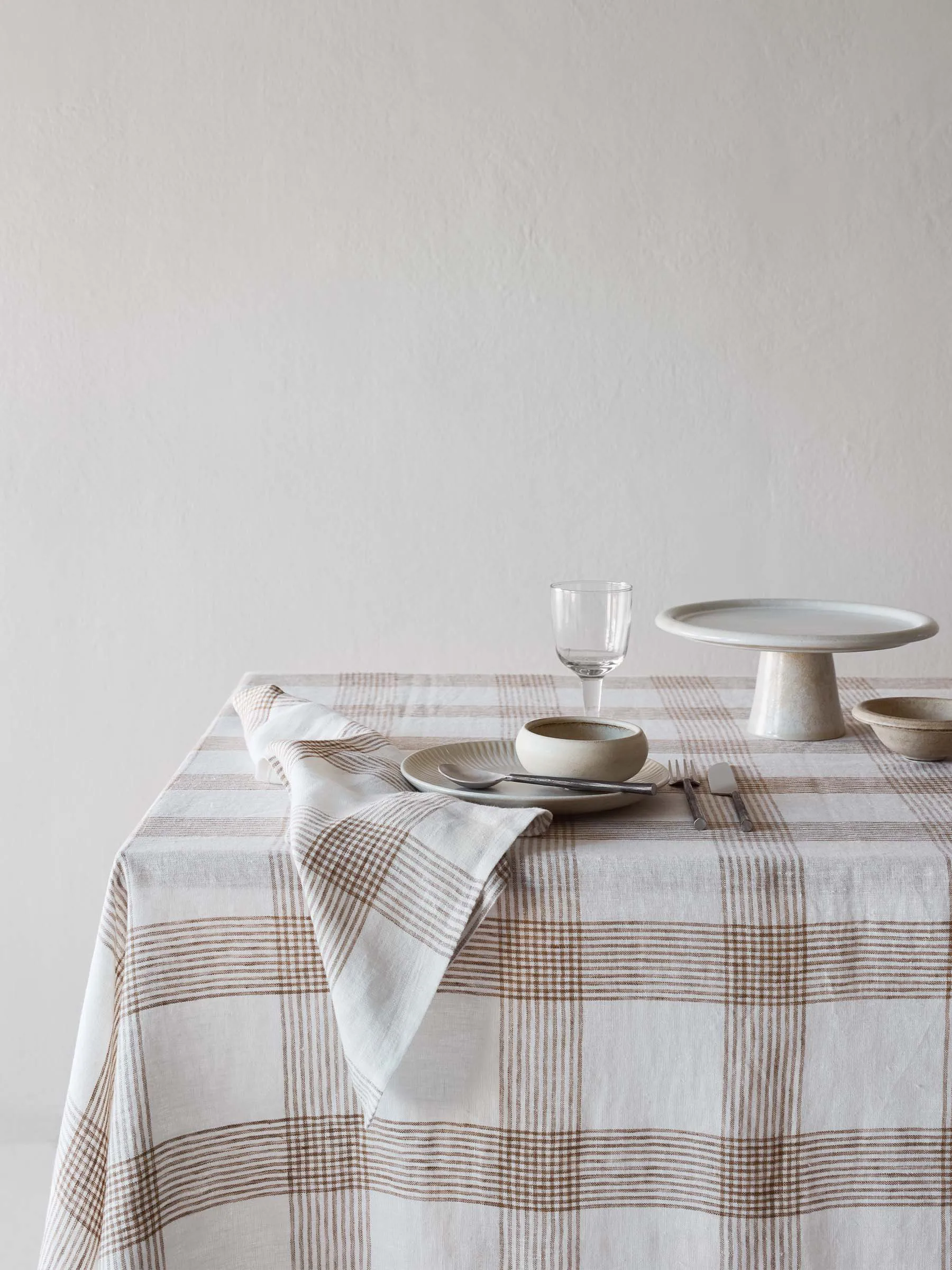 Serviette en tissu Odette, Brown, 45x45 cm Tell Me More