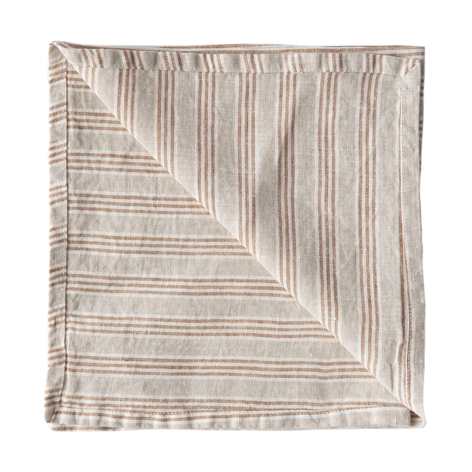 Serviette Washed linen, Rayure de noisette Tell Me More