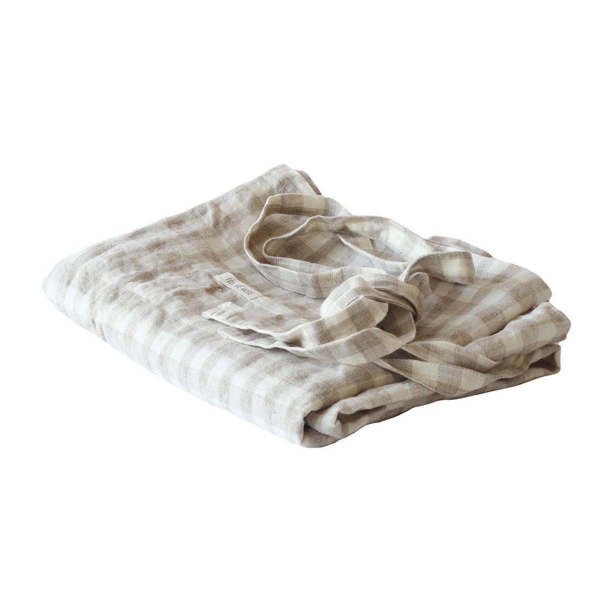 Tell Me More Tablier à carreaux Gingham 90x75 cm Naturel