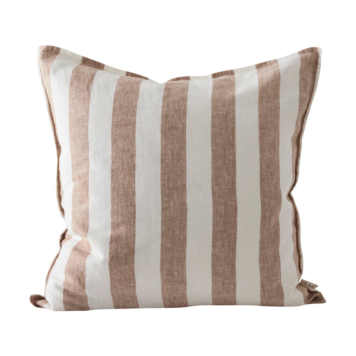 Tell Me More Taie Holte 50x50 cm Noisette | Design Scandinave | Housses de coussin | Blanc