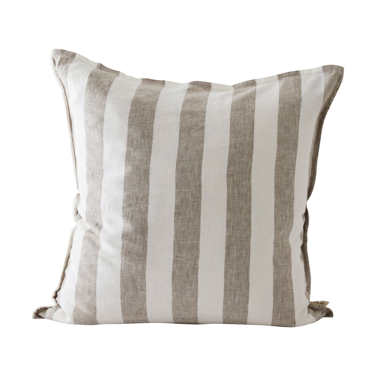 Tell Me More Taie Holte 50x50 cm Olive | Design Scandinave | Housses de coussin | Blanc