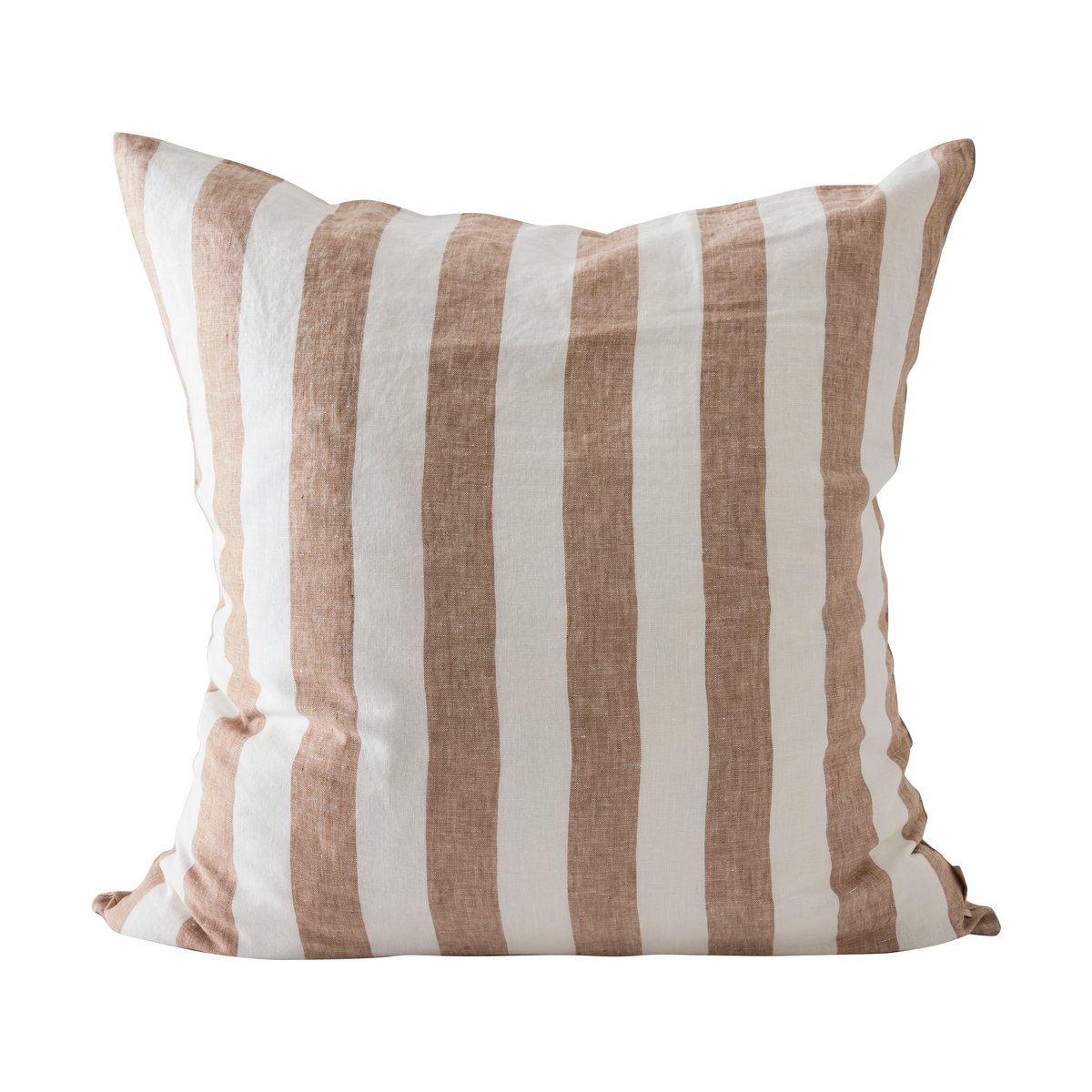 Tell Me More Taie Holte 60x60 cm Noisette | Design Scandinave | Housses de coussin | Blanc