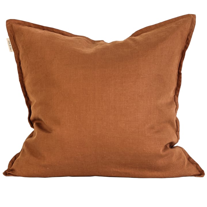 Taie Washed linen 50x50cm - Amber (marron) - Tell Me More