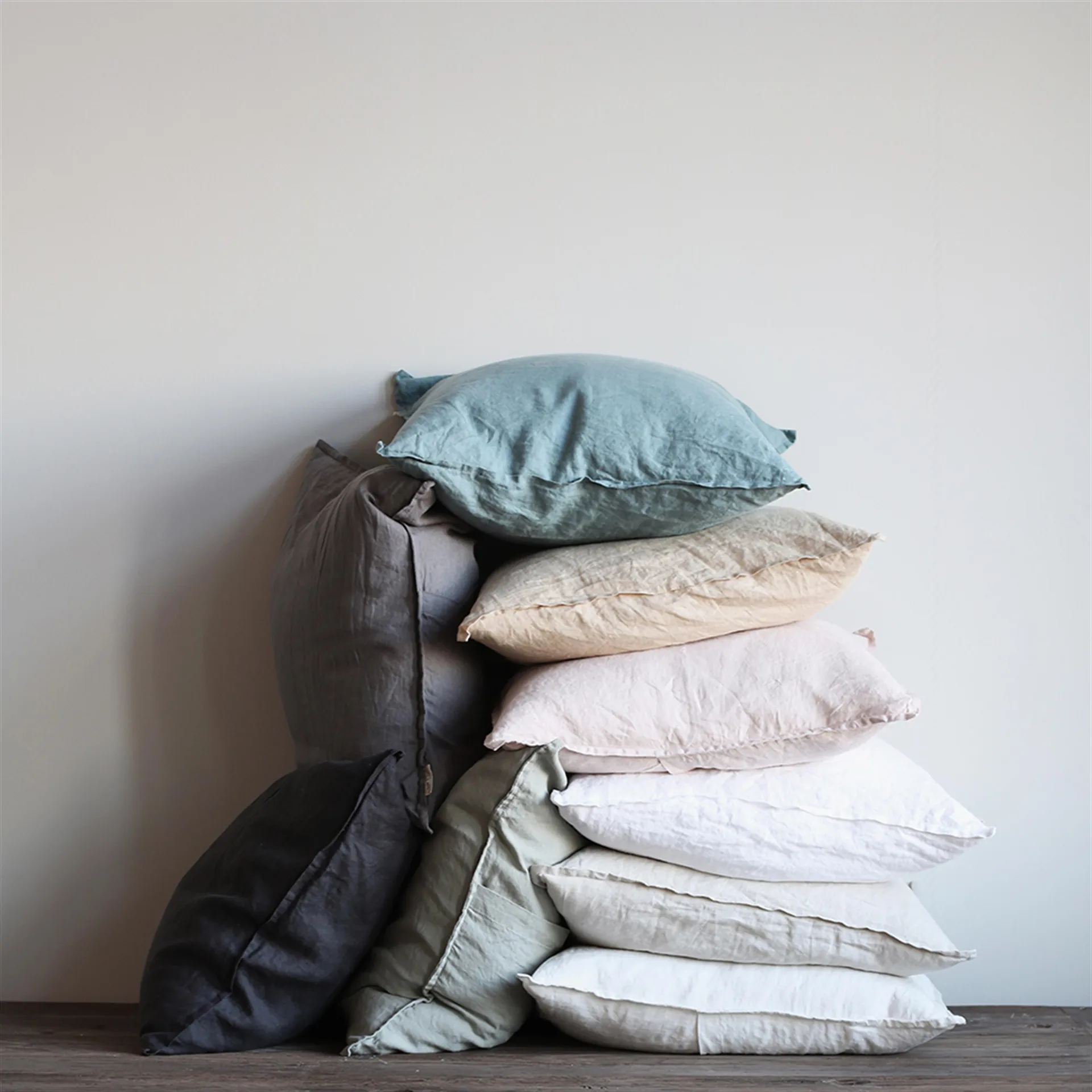 Taie Washed linen 50x50cm, Gris chaud (grey) Tell Me More