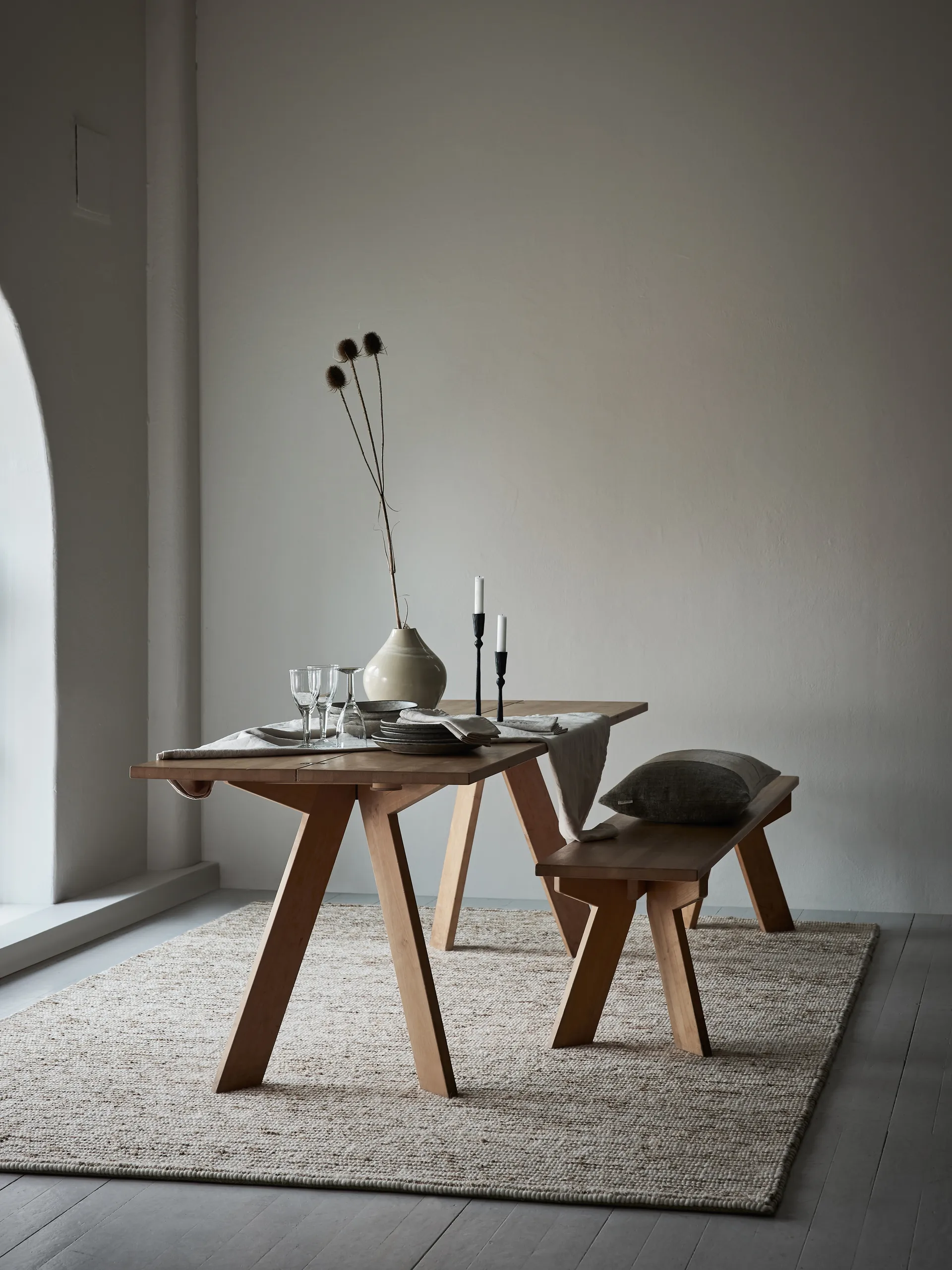 Tapis en laine de chanvre 200x300 cm, Rayure Tell Me More