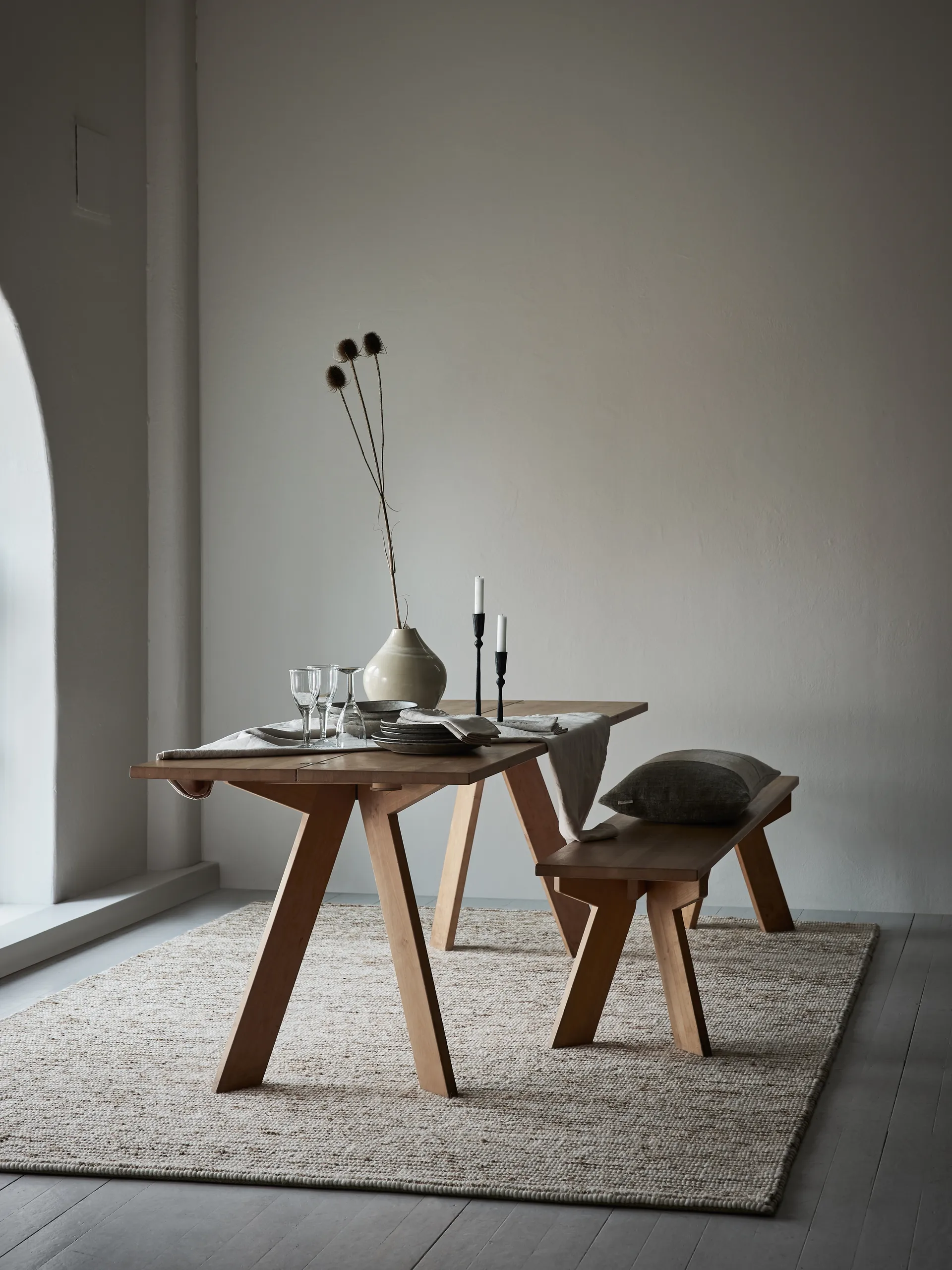 Tapis en laine de chanvre de 170x240 cm, Rayure Tell Me More