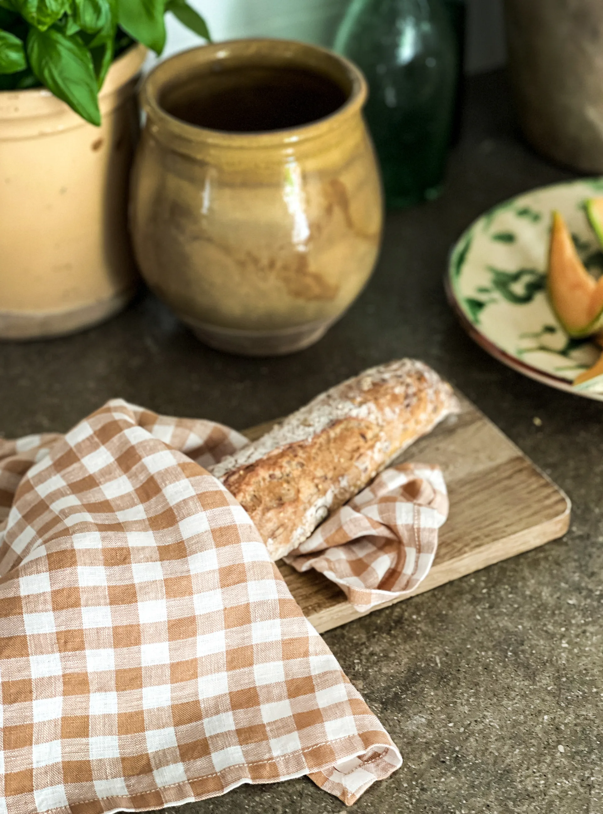 Torchon de cuisine à carreaux Gingham 70x50 cm, Biscuit Tell Me More