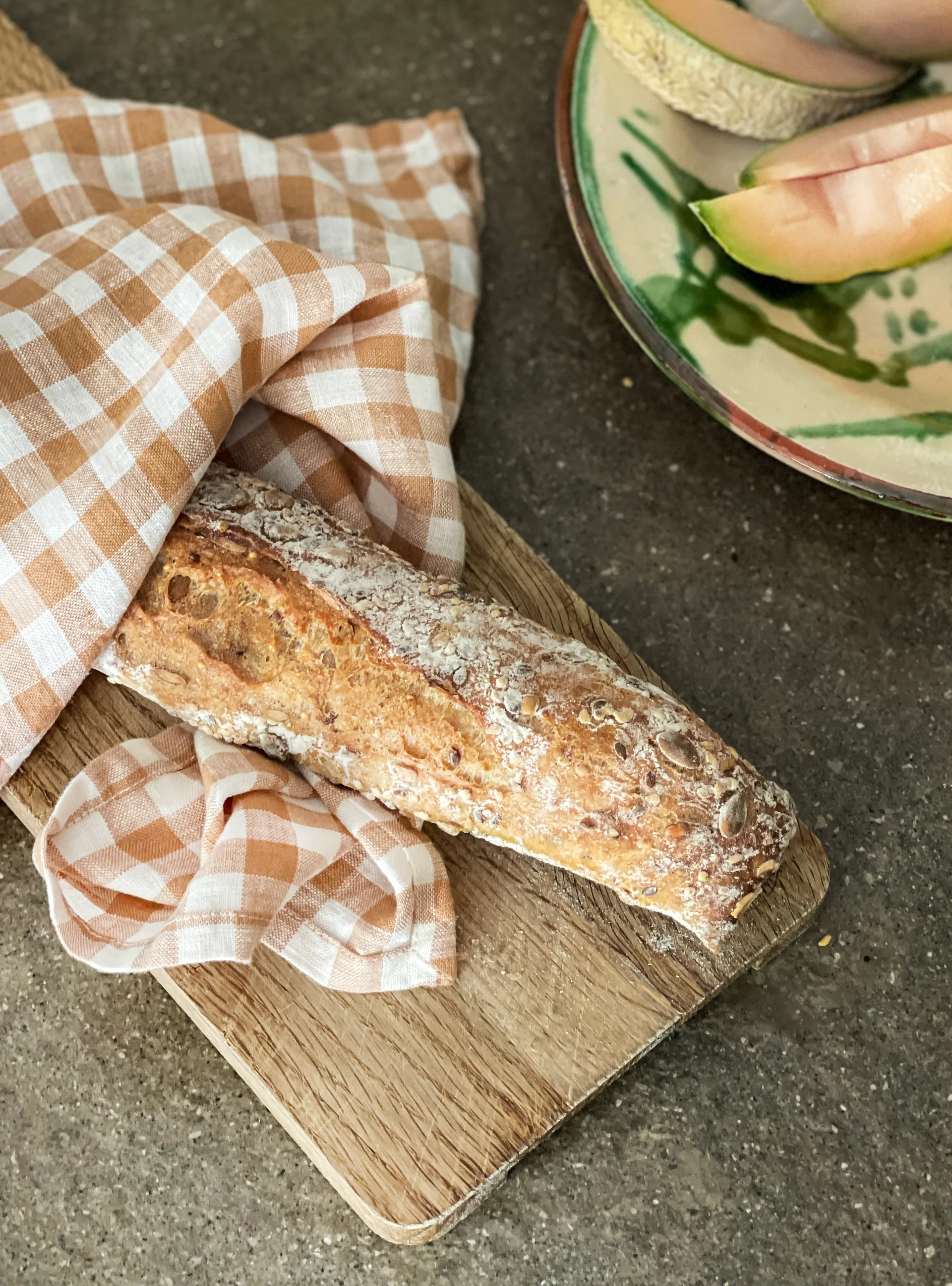 Torchon de cuisine à carreaux Gingham 70x50 cm, Biscuit Tell Me More